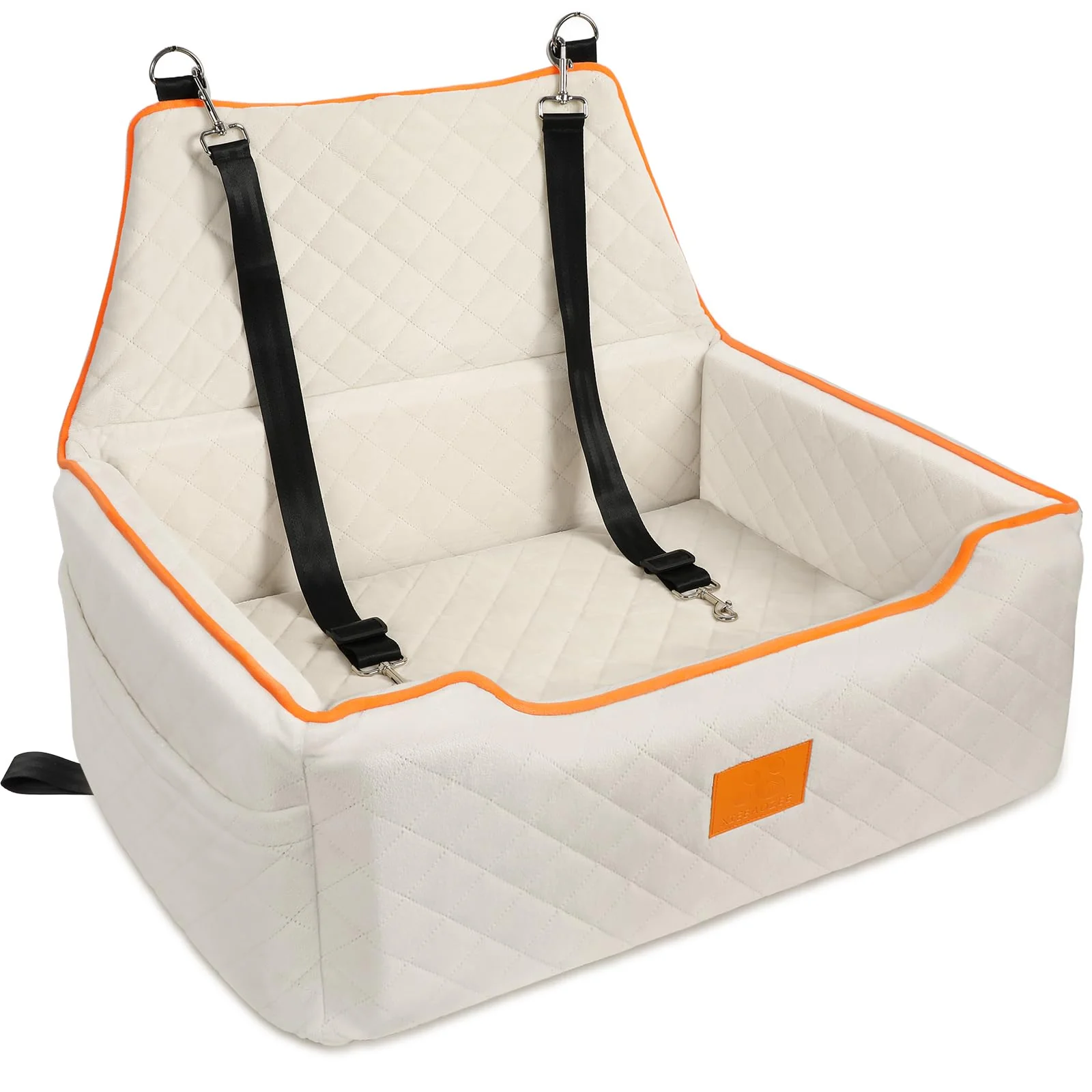 Trendy XIEEAOZEE Dog Car Seat for Large Medium Dogs – Booster Seat with Detachable Washable Cover Beige Verified