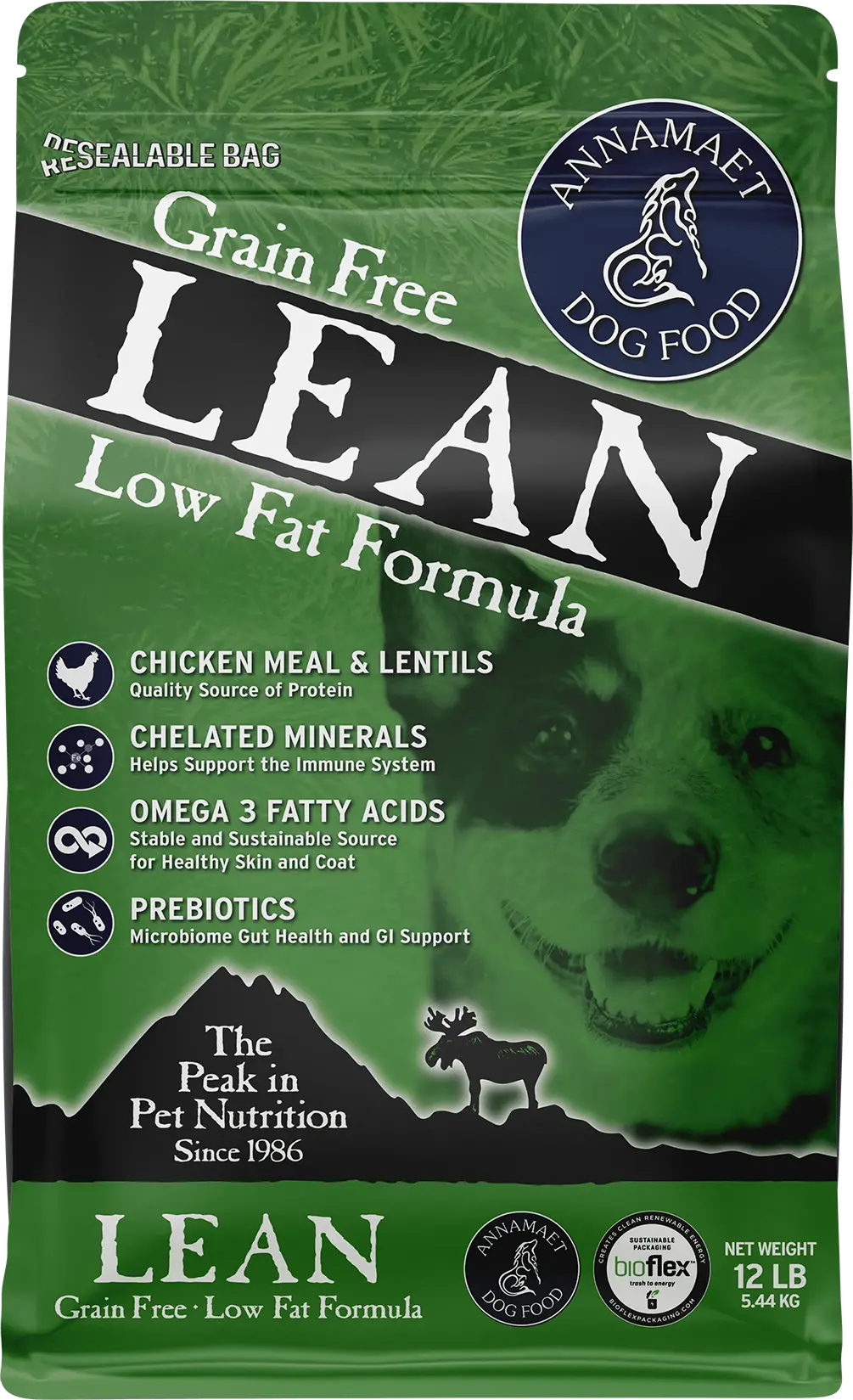 Innovative Annamaet Grain- Lean Low Fat Formula Dry Dog Food Chicken Duck Herring 12-lb Comfortable