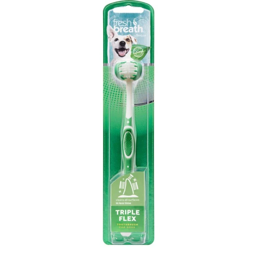 Minimalist TropiClean Fresh Breath Triple Flex Large Dog Toothbrush Fast