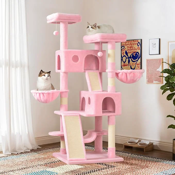 Versatile SHA CERLIN 65in Larger Cat Tree Tower Condo Solid