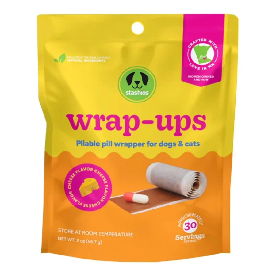 Reliable Stashios Wrap-Ups Pill Wrapper Treats for Dogs Cats Cheese Flavor 30 Count 2-oz Excellent