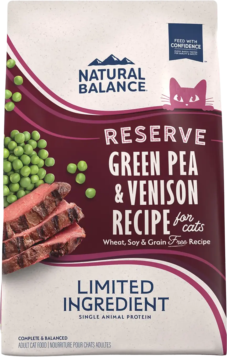 Recyclable Natural Balance Pet Foods Limited Ingredient Reserve Grain Dry Cat Food Green Pea Venison 8-lb Lightweight