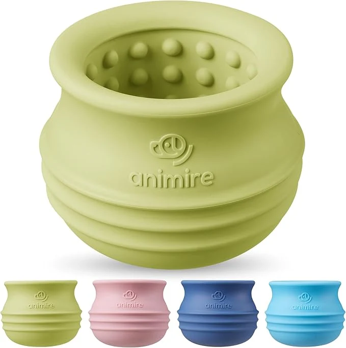 World-Class Treat Dispensing Dog Toy Long-Lasting Interactive Puzzle Toys for Dogs Stuffable Dog Enrichment Frozen Lick Treat Toy for Boredom BPA Silicone Fetch Catch Chew Toy Green L About This