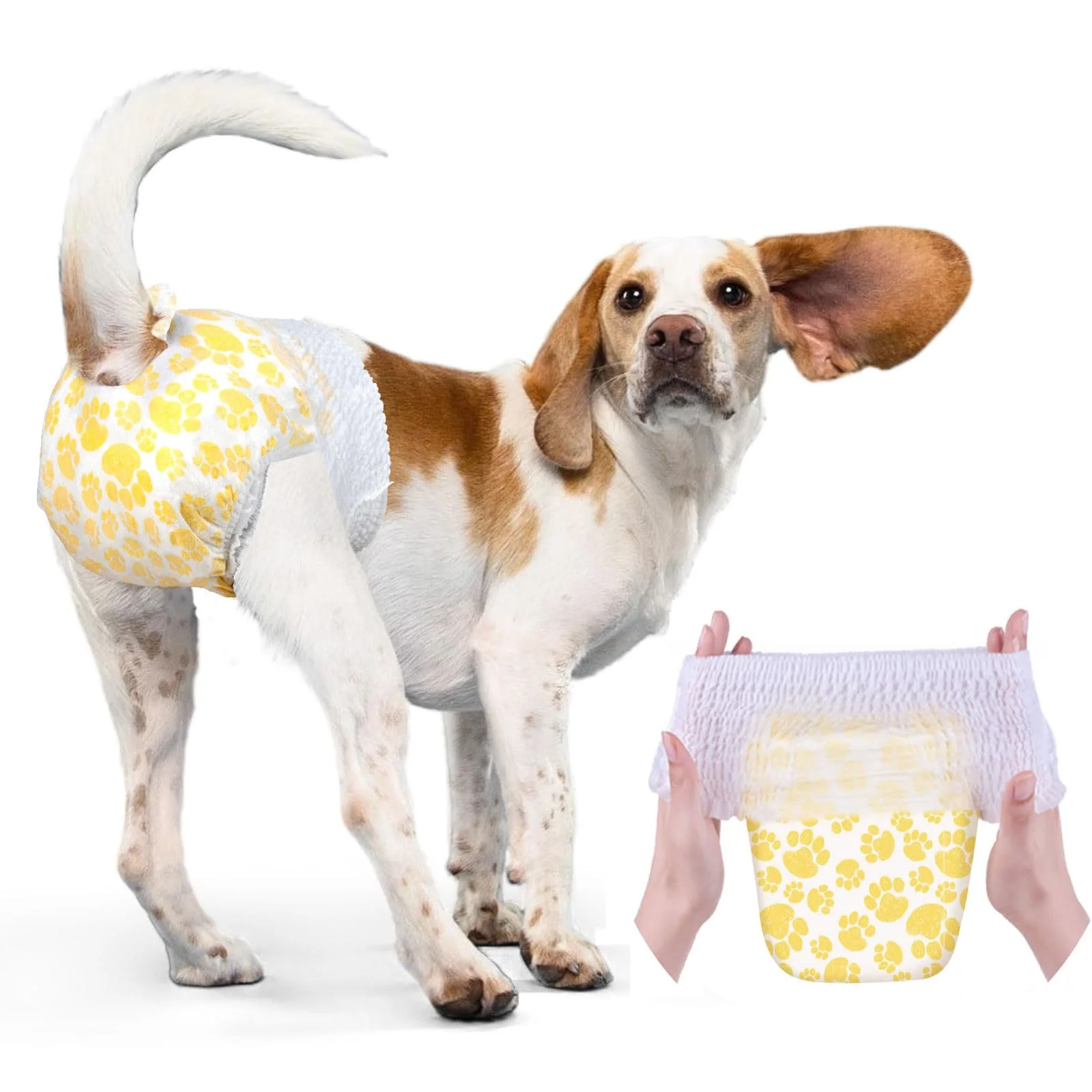 Exceptional Dono Dog Diapers Female with Stretchy Waist – 360° Leak-Proof Full-Wrap Pull-Up Diapers M 72 Count Fast