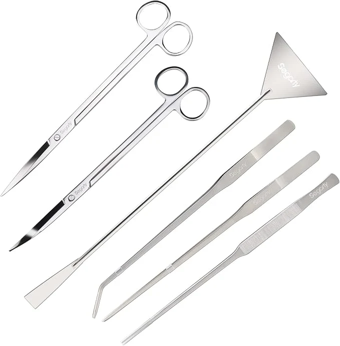 Outstanding Segarty Aquarium Aquascaping Tools 6 in 1 Stainless Steel Silver Aquascaping Innovative