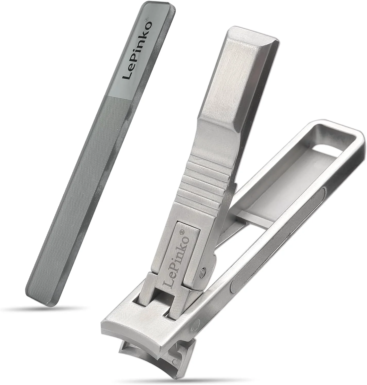 Stylish Nail Clipper for Thick Toenails and Fingernails Portable Toenails Clippers for Seniors Nail Cutter with Catcher Nano Glass Nail Buffer Gifts for Stocking Stuffers Men Women Comfortable