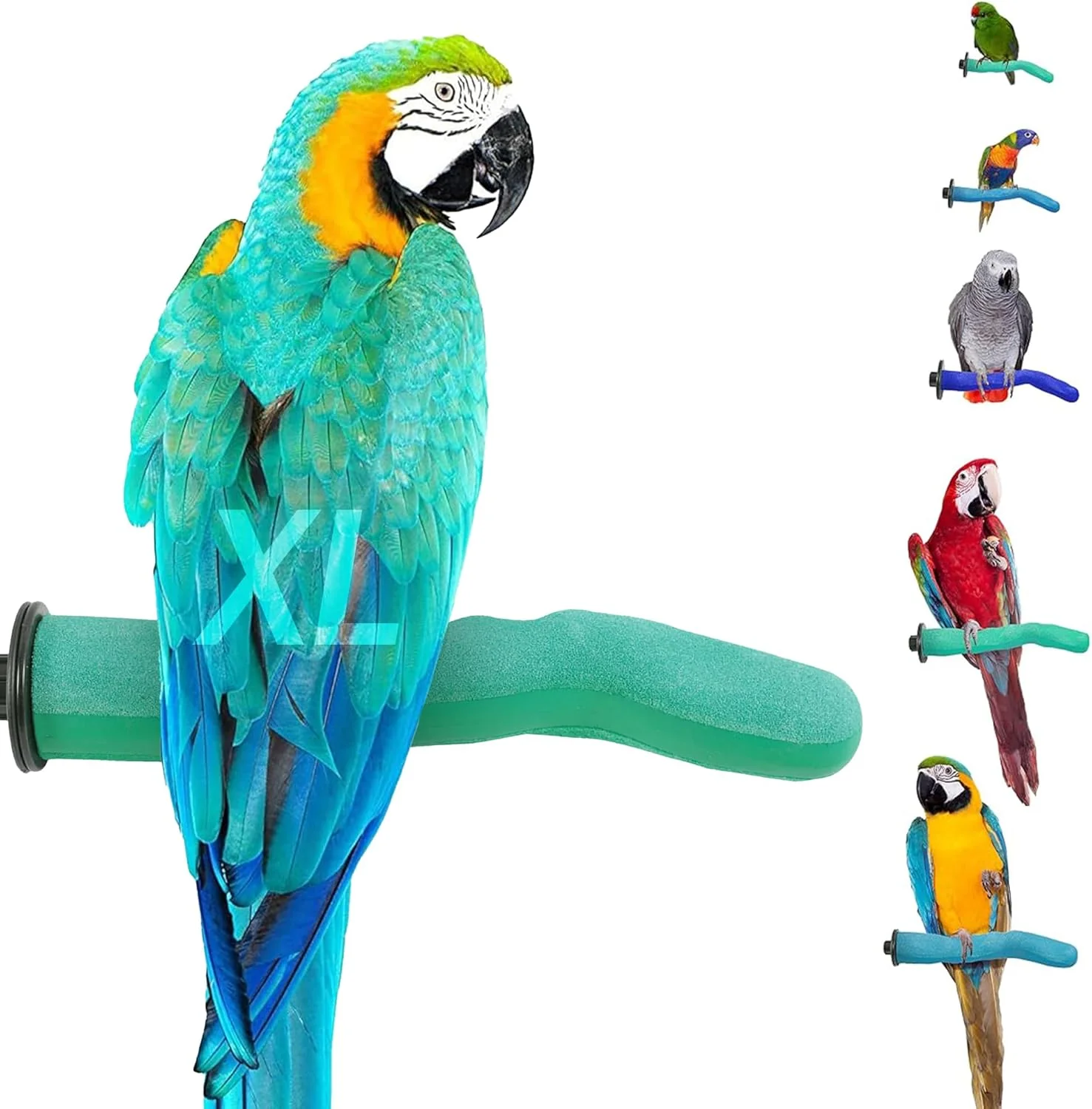 Crafted Safety Pumice Perch - Trims Nails and Beak - Promotes Healthy Feet - Safe Non-Toxic Bird Supplies for Bird Cages - X-Large 14 Secure