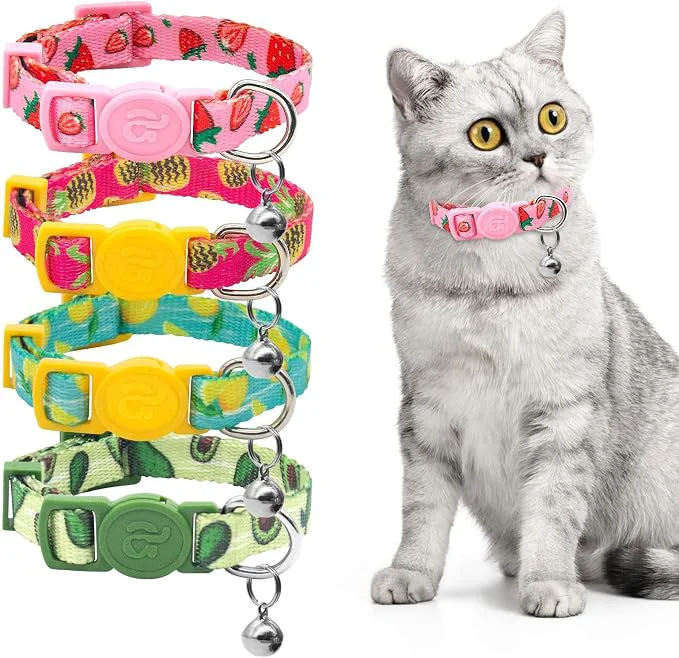 Traditional azuza 4 Pack Cat Kitten Collar Breakaway Enhanced