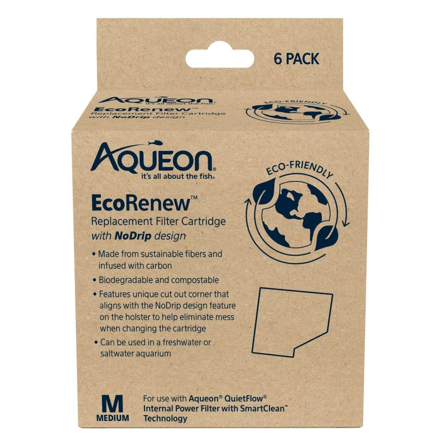 Crafted Aqueon EcoRenew Aquarium Filter Cartridges Medium 6 Count Consistent