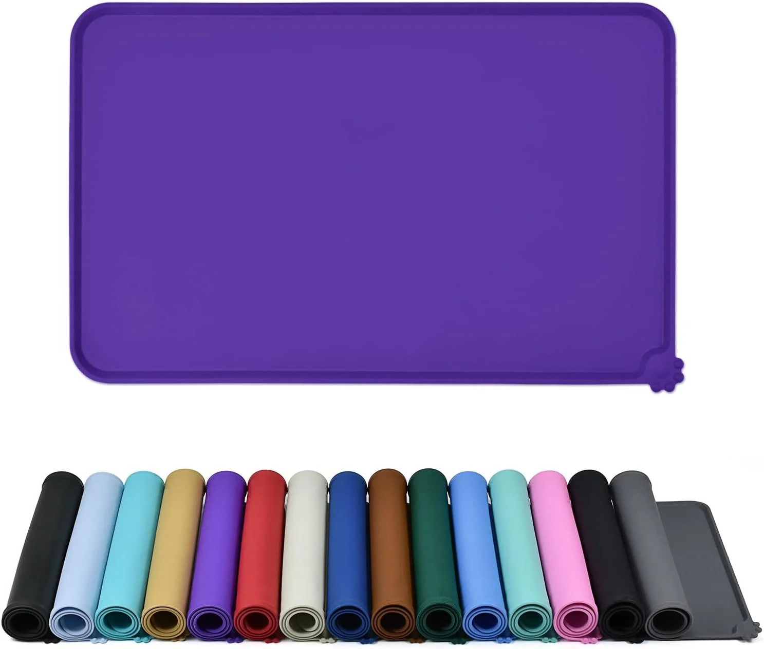Carefully Designed Waterproof Pet Feeding Mat with High Raised Edges Heavier and Thicker Placemats for Cat Dog Water Bowl with BPA Dogs Cats Food Mats for Messy Drinkers to Prevent Spill and Protect Floors Fine Crafted