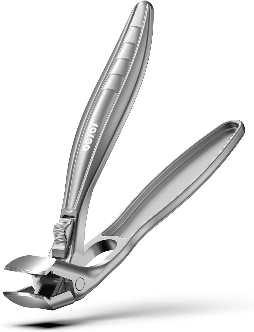 Reliable BEZOX Curved Toenail Clippers for Seniors – Safety Lock Wide Opening and Anti-Slip Grip Nail Clipper for Thick Nails - Silver Official
