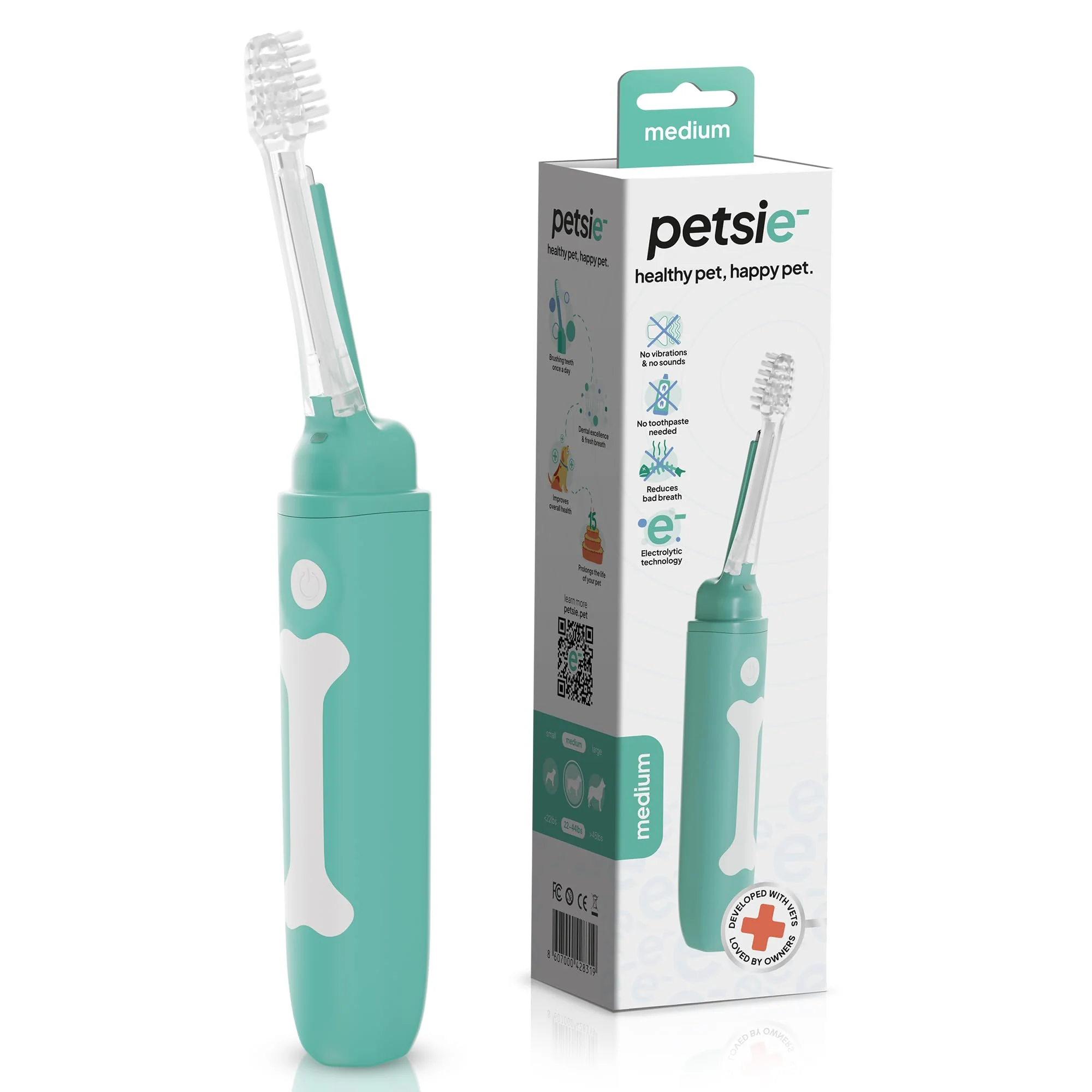 First-Class petsie Dog Toothbrush Electrolytic Silent Cleaning Kit for Dogs Eco-Friendly
