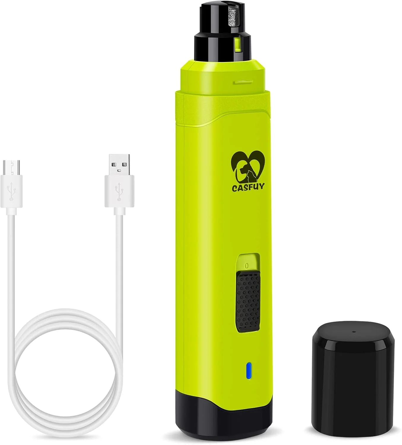Official Casfuy Dog Nail Grinder Upgraded - Professional 2-Speed Electric Rechargeable Pet Nail Trimmer Painless Paws Grooming Smoothing for Small Medium Large Dogs Cats Green Selected