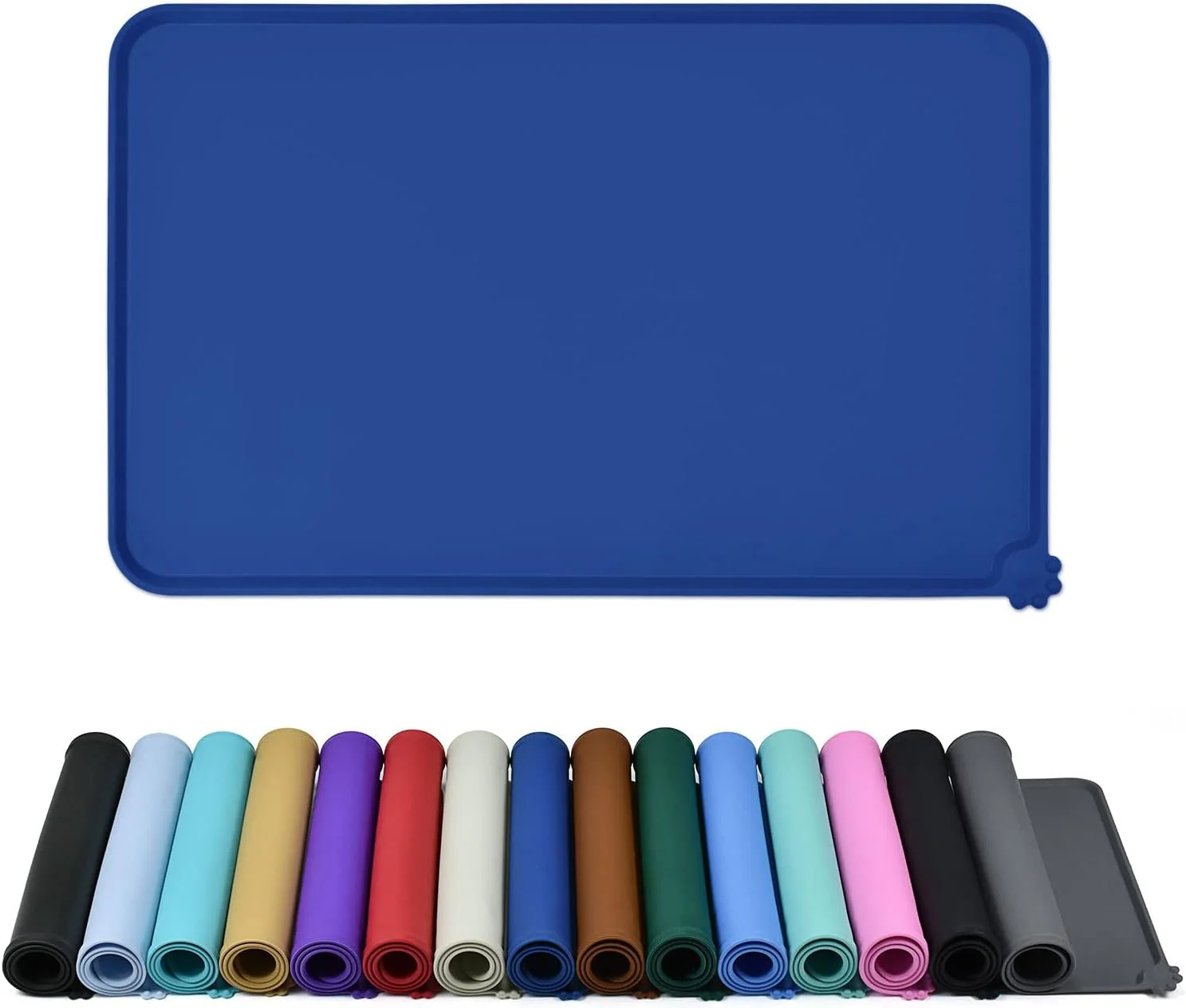 Verified Waterproof Pet Feeding Mat with High Raised Edges Heavier and Thicker Placemats for Cat Dog Water Bowl with BPA Dogs Cats Food Mats for Messy Drinkers to Prevent Spill and Protect Floors Versatile