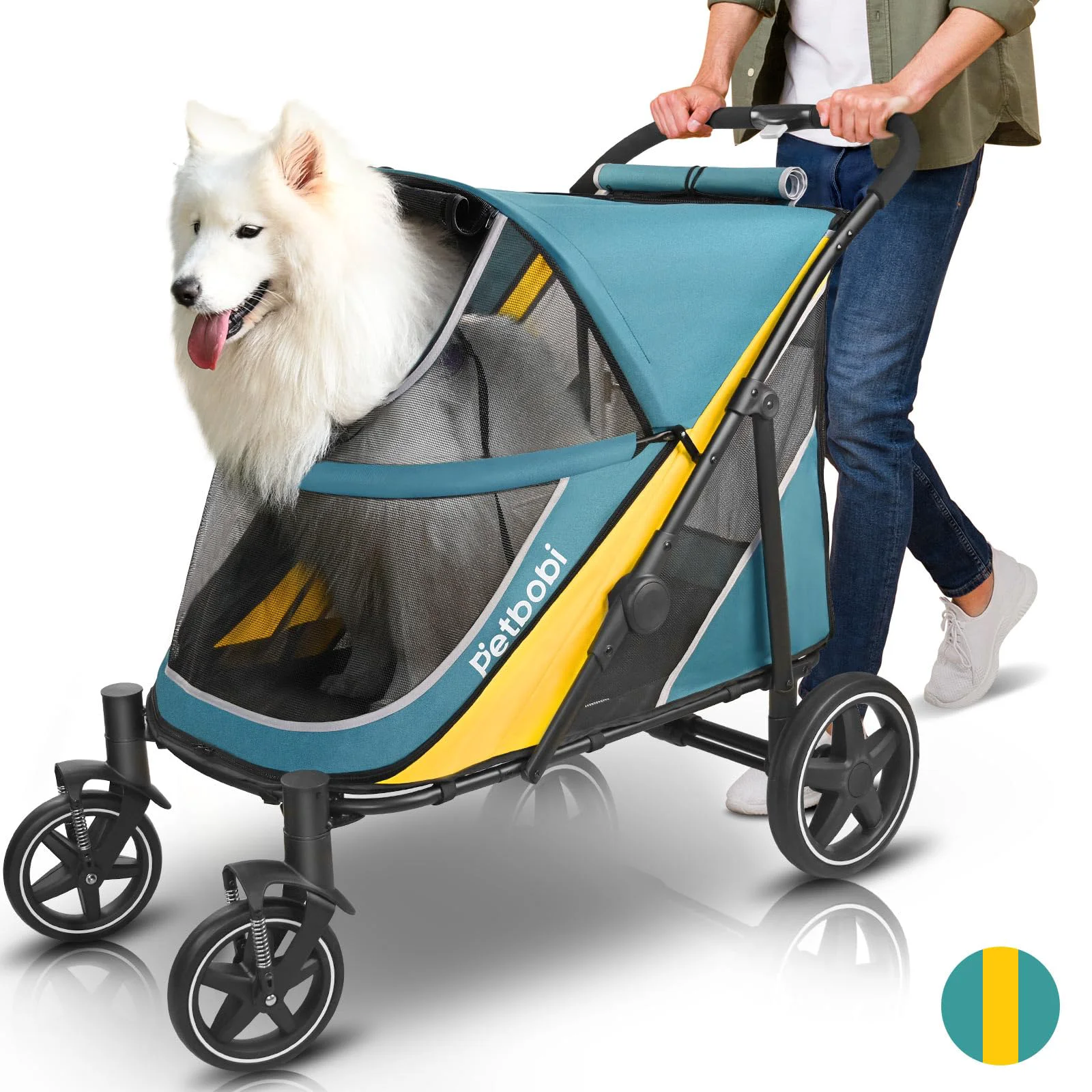 Trusted Petbobi Dog Stroller for Large Medium Dogs Easy Fold All-Terrain Functional