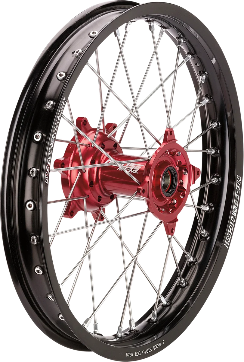 Exclusive MOOSE RACING Wheel Assembly - SX-1 - Complete - Rear - Black Wheel Red Hub - 18x2.15 BR-215-18BKRD Efficient