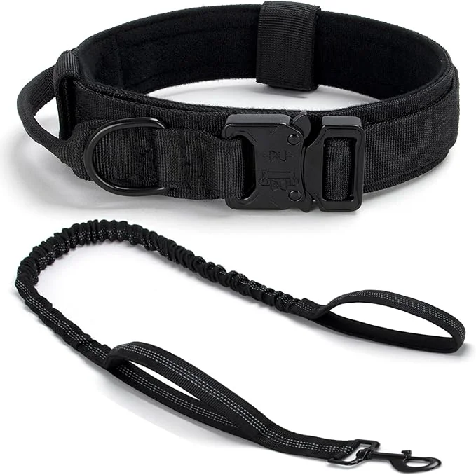 Advanced Tactical Dog Collar Set Adjustable Military Training Nylon Dog Collar Traditional