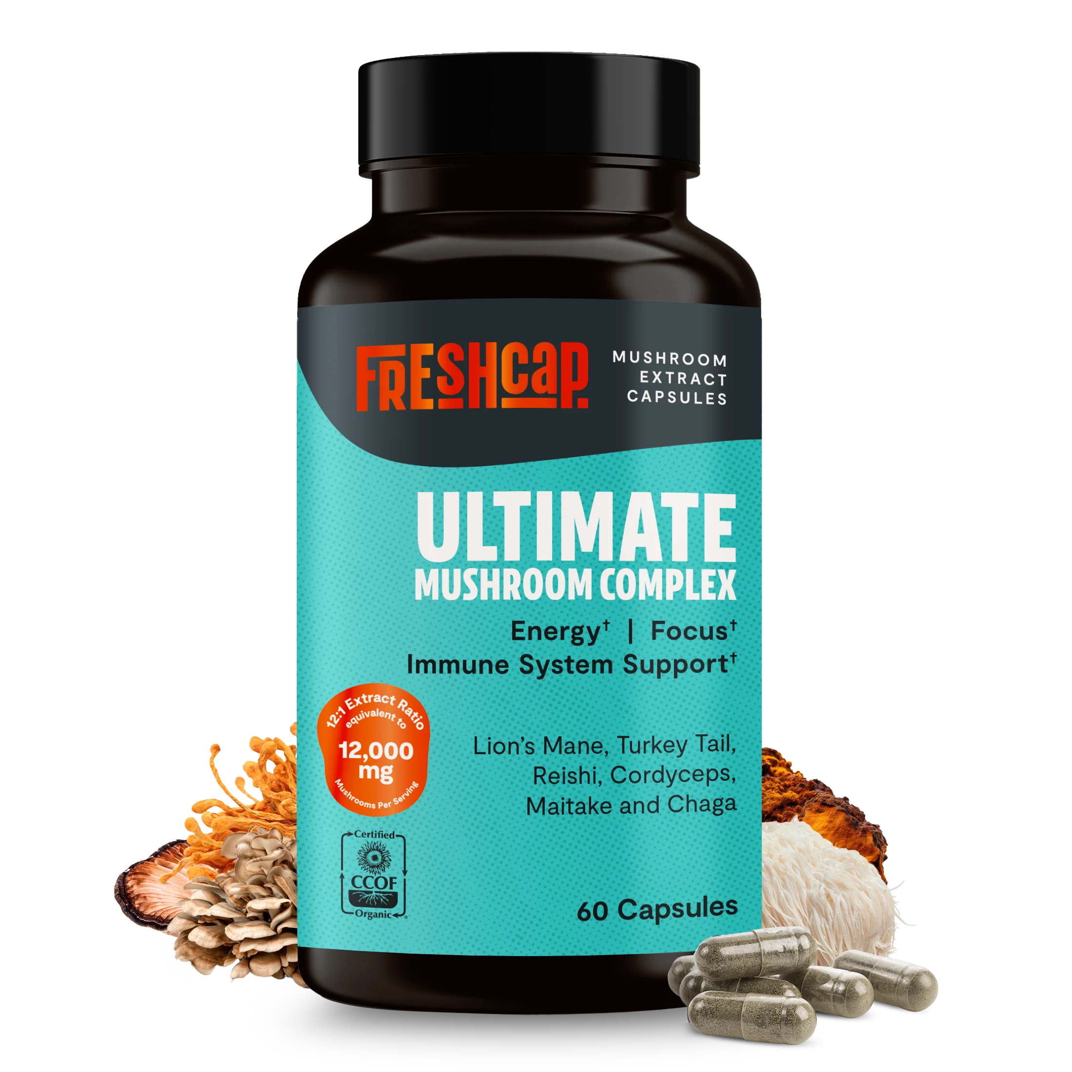 Practical Organic Mushroom Complex Supplement Capsules Artisan