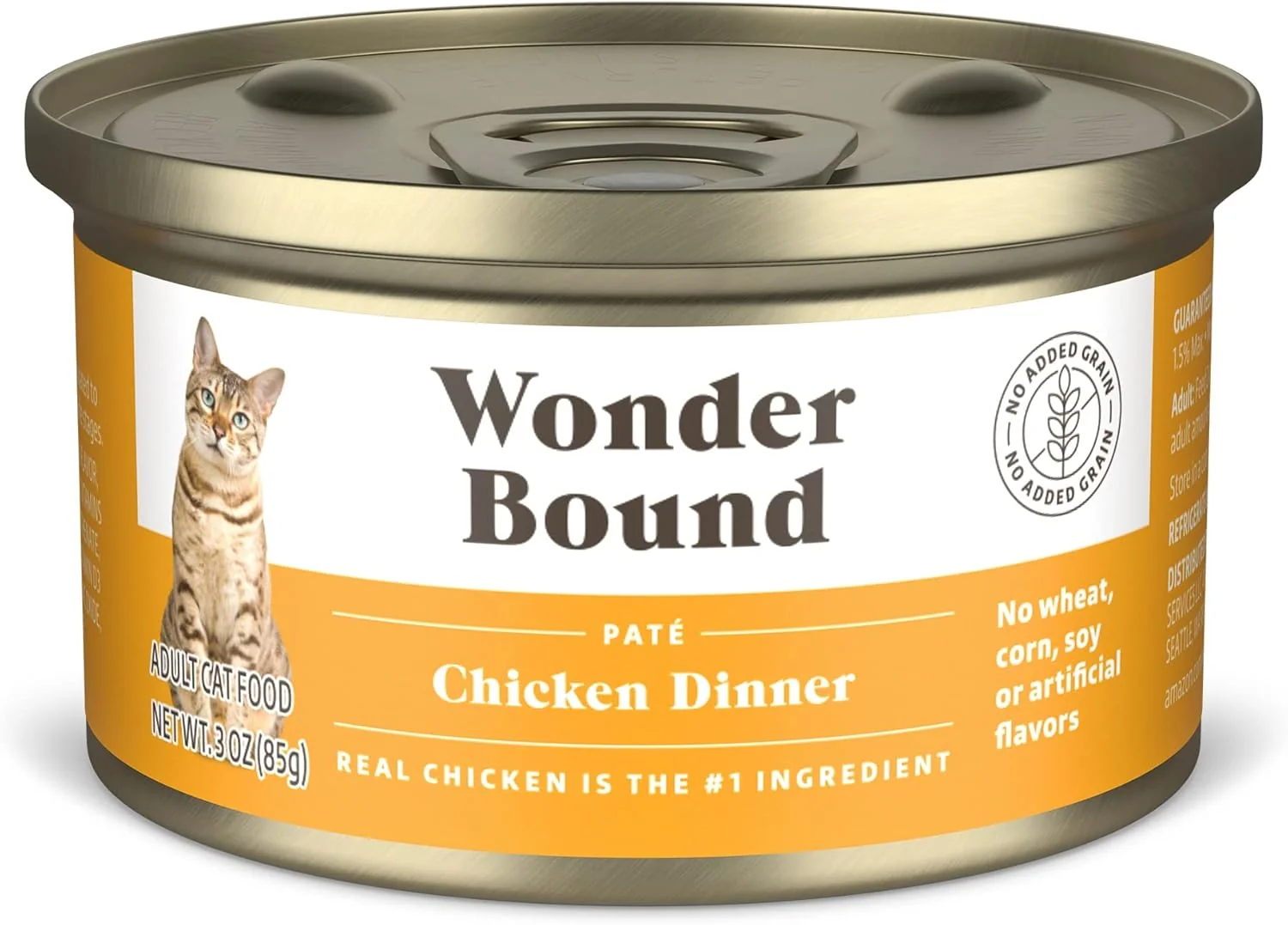 High-Performance Amazon Brand - Wonder Bound Wet Cat Food Paté No Added Grain 3 oz cans Pack of 24 Chicken Smart