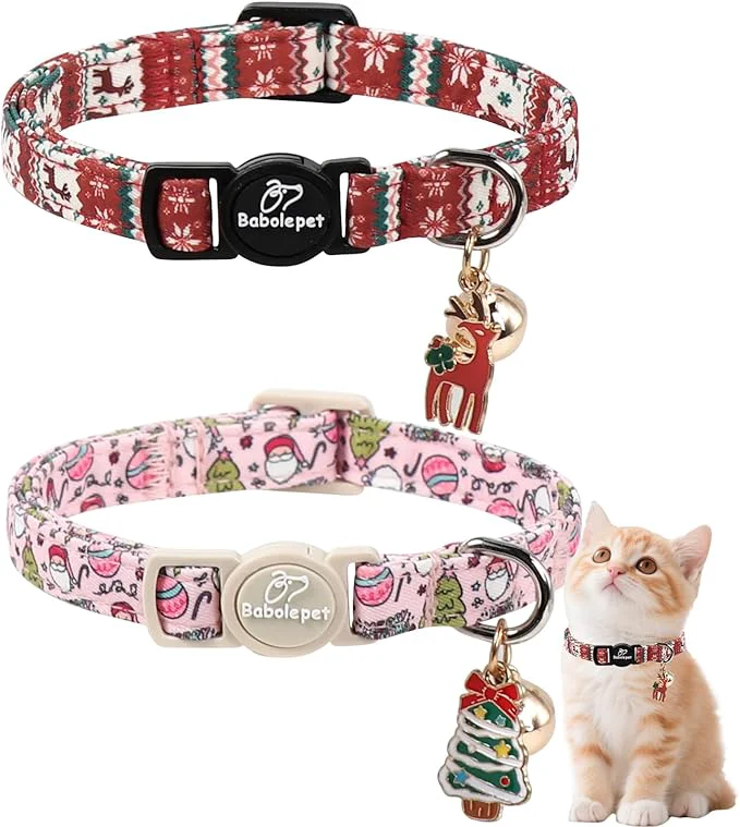 Trendy 2 Pack Christmas Cat Collars World-Class