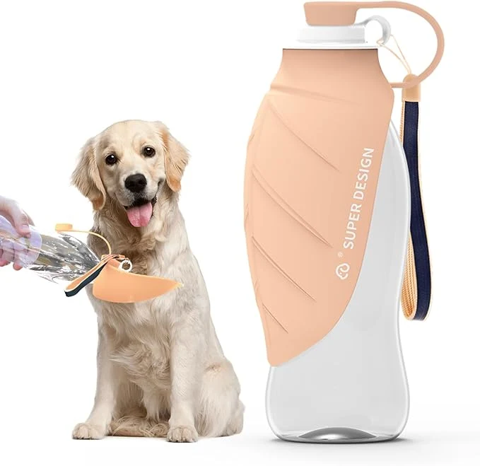 Authentic SUPERDESIGN Dog Water Bottle Portable Dog Water Bottle for Small to Large Dogs Leak Proof Dog Travel Water Bottle Large Leaf Travel Water Bowl for Dogs and Dog Walking Accessories 19.6OZ Pink About ThisOverview Premium Material