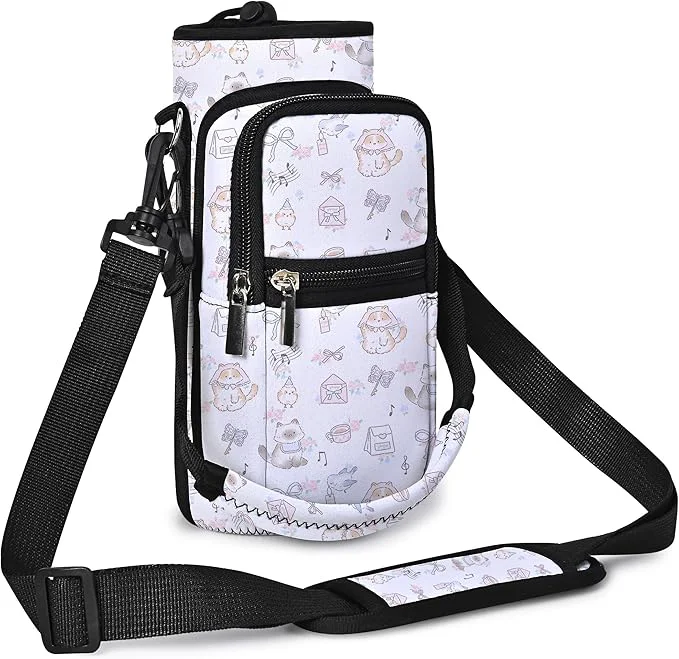 Stylish AUPET Water Bottle Sling Bag Sleeve Holder Carrier 25 32 40 64 oz Insulated Crossbody Water Bottle Case Cover with Strap and Pockets for Men Women Walking HikingAbout This Reusable