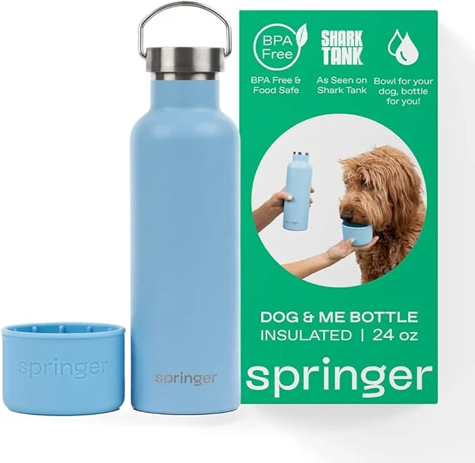 User-Friendly Springer Dog and Me Water Bottle Stainless Steel Insluated Water Bottle Keeps Water Cold for 12 Hours Sky Blue About ThisOverview Excellent