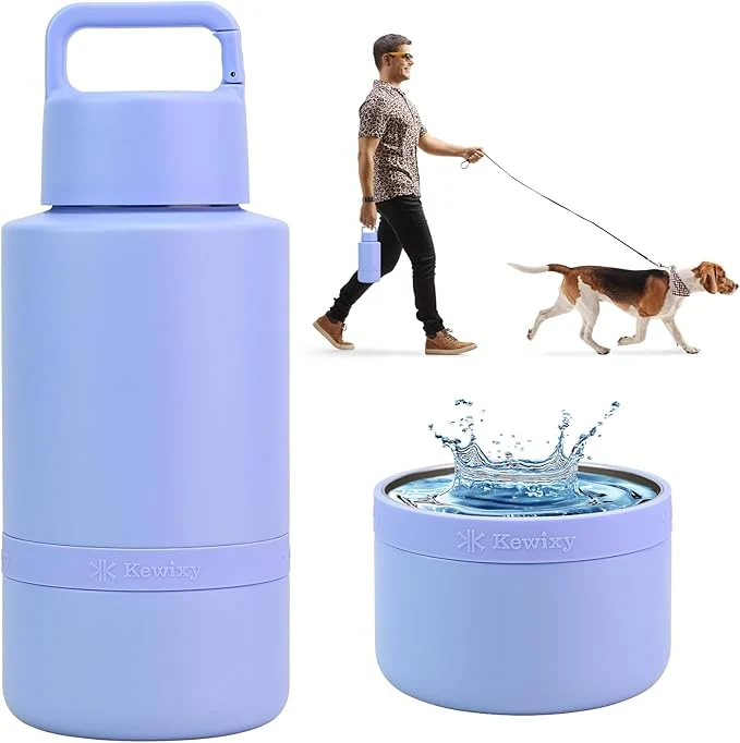 Prestigious Insulated Dog Water Bottle with Travel Bowl Dog Lover Gift Portable Water Bottle Dispenser Accessories for Car Hiking Camping Outdoor Leak-Proof Detachable Aurora Blue About ThisOverview Responsible