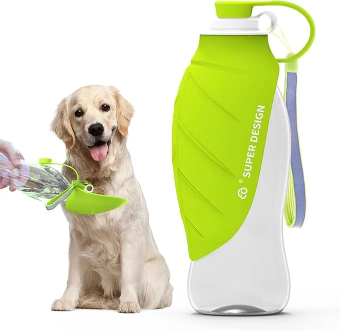 Convenient SUPERDESIGN Dog Water Bottle Portable Dog Water Bottle for Small to Large Dogs Leak Proof Dog Travel Water Bottle Large Leaf Travel Water Bowl for Dogs and Dog Walking Accessories 19.6OZ Green About ThisOverview Specialty