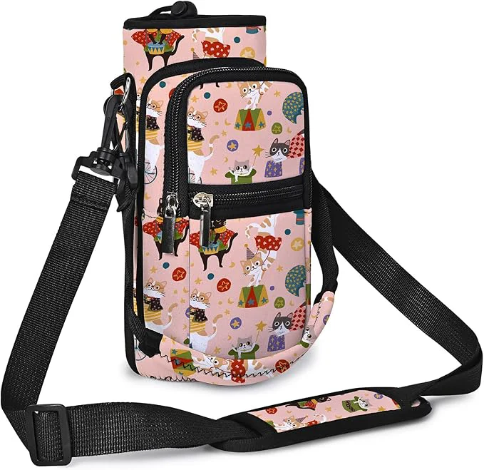Green AUPET Water Bottle Sling Bag Sleeve Holder Carrier 25 32 40 64 oz Insulated Crossbody Water Bottle Case Cover with Strap and Pockets for Men Women Walking HikingAbout This Exceptional