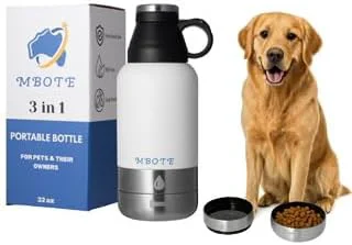 Proven 3-in-1 Portable Dog Water Bottle 32oz Stainless Steel Insulated Includes 2 Collapsible Bowls - Leakproof Travel Water Dispenser for DogsAbout ThisOverview Elite