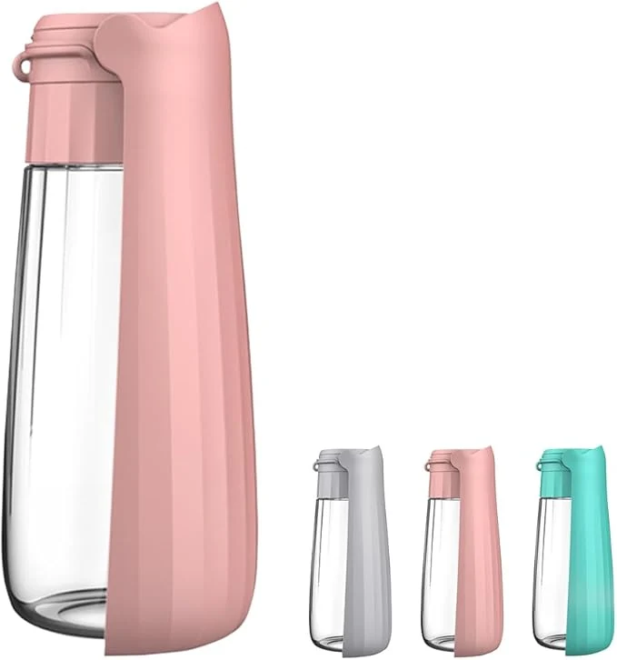 Classic Portable Dog Water Bottle for Walking Pet Travel 19 OZ Leak proof Water Bottle Bowl with Drinking Feeder Cat Puppy Water Dispenser for Hiking Camping PinkAbout ThisOverview Trendy