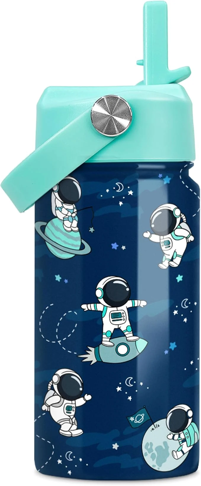 Next-Generation Astronaut Water Bottle - Kids Water Bottle with Straw Lid - 12 Oz Insulated Stainless Steel Water Bottles for Kid Boys - Travel Cup for School SportsAbout ThisOverview Premium Material