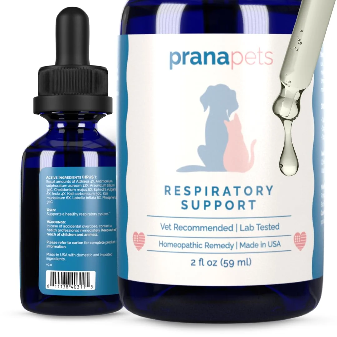 Expertly Made PranaPets Respiratory Support for Dogs Cats Natural Breathing Support Seasonal Allergy Aid First-Class