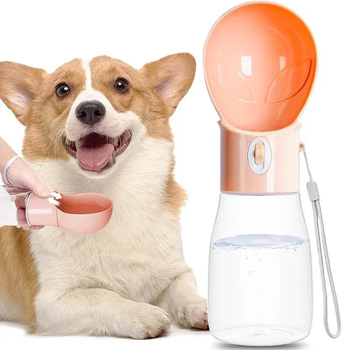 Superior Dog Water Bottle Widen Sink Portable Dogs Water Dispenser 17oz Leak Proof Outdoor Drink Bottles Cat Puppy Pet Essential Items for Travel Walking Hiking Dog Accessorie Orange 17oz About ThisOverview Practical