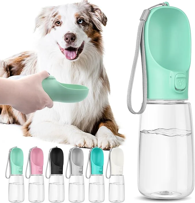 Dependable Portable Dog Water Bottle with Bowl Leak Proof Convenient for Walking Hiking and Camping Green 19oz About ThisOverview Top-Quality