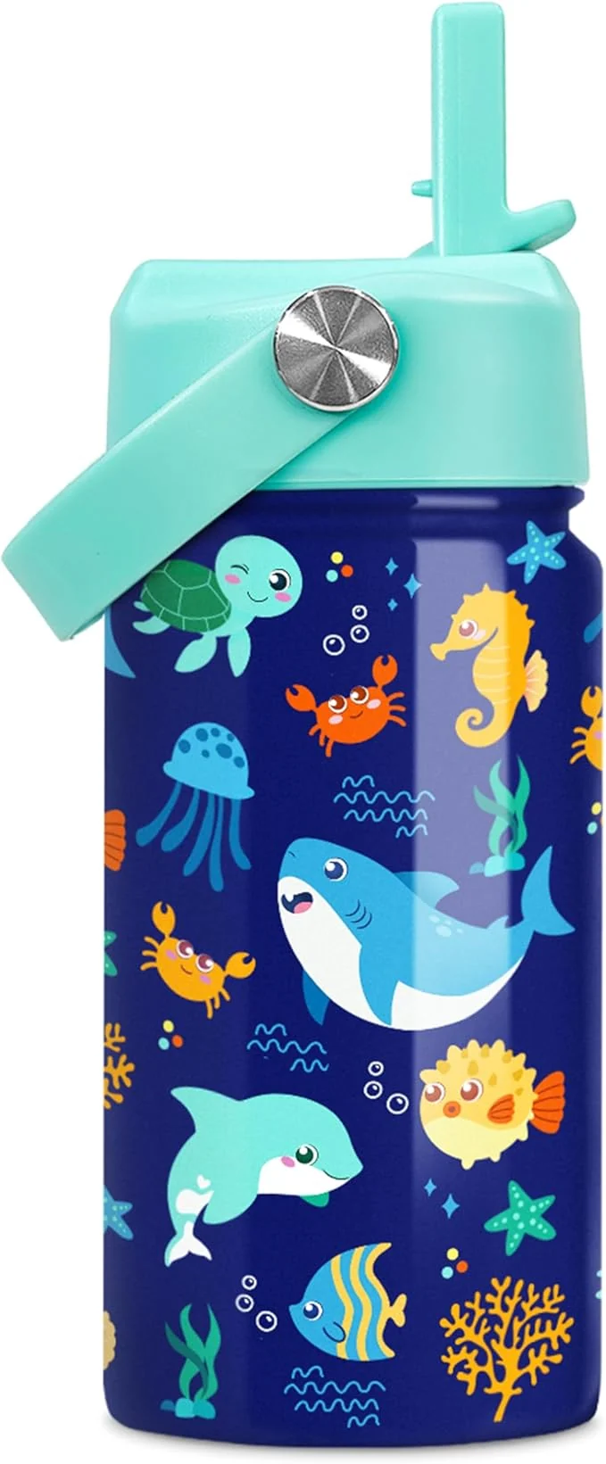 Carefully Designed Kids Water Bottle with Straw Lid - 12 Oz Insulated Stainless Steel Ocean Water Bottles for Kid Boys Girls - Travel Cup for School SportsAbout ThisOverview Effective