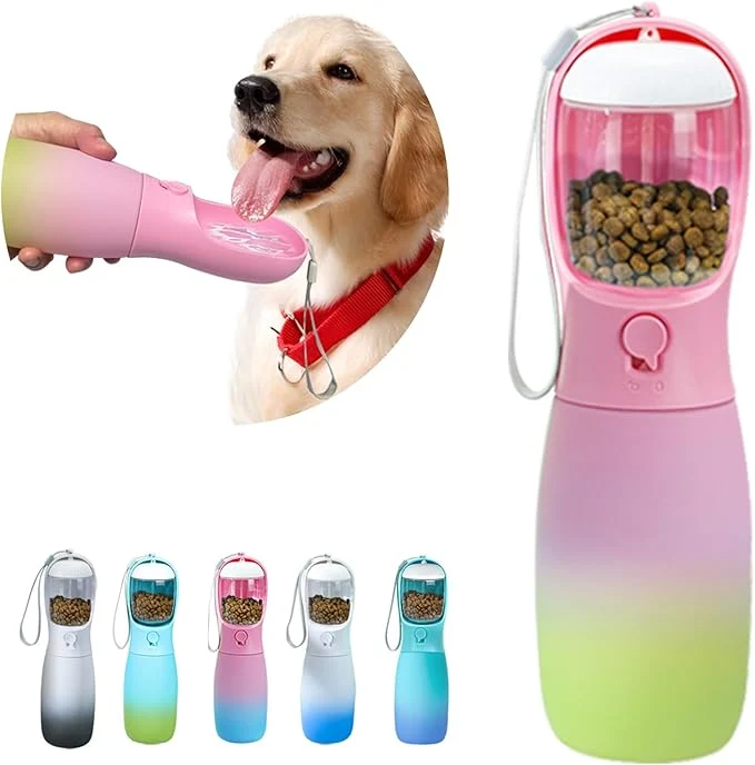 Unique Dog Water Bottle Portable 19Oz Large Capacity Dog Water Dispenser Food Grade Pet Accessories for Small Dogs Large Breed Travel Pet Water Bowl for Outdoor Dog Birthday Gifts Pink Green About ThisOverview Proven