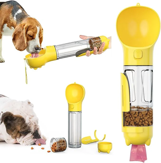 Expertly Made 16.9oz Portable Pet Water Bottle Food Container Travel Drink Feeder Cup Food Dispenser with Poop Shovel 17Pcs Waste Bag for Dog Pets Walking Hiking Yellow 10.1oz 300ml About ThisOverview Minimalist