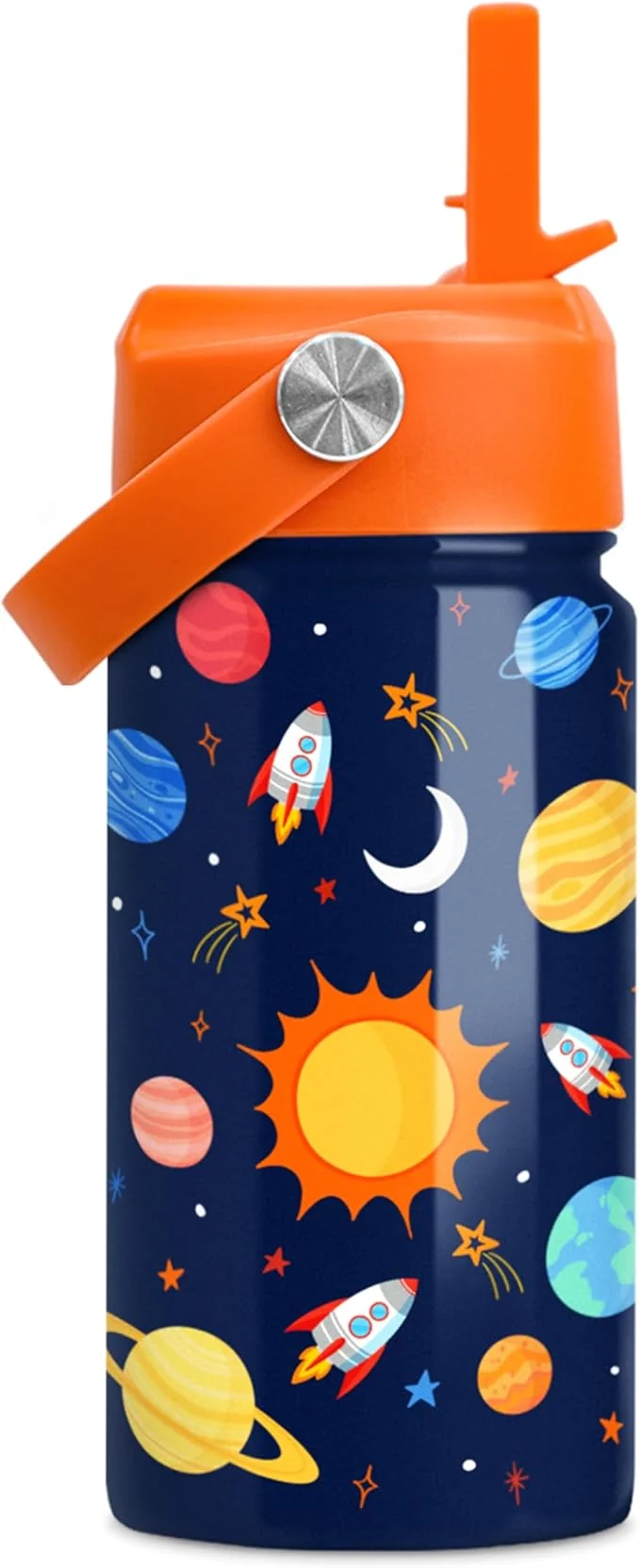 Authentic Space Water Bottle - Kids Water Bottle with Straw Lid - 12 Oz Insulated Stainless Steel Water Bottles for Kid Boys Girls - Travel Cup for School SportsAbout ThisOverview Original Design