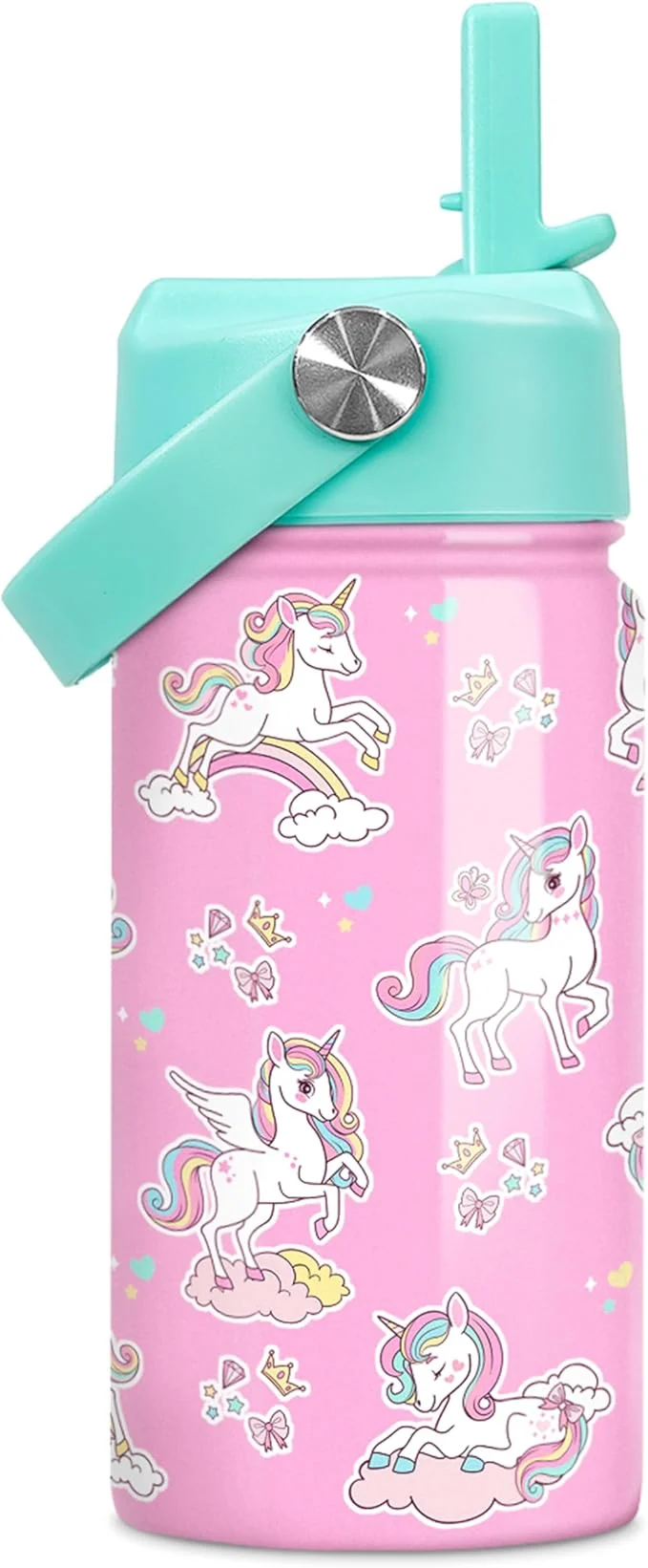 Fast Unicorn Water Bottle - Kids Water Bottle with Straw Lid - 12 Oz Insulated Stainless Steel Water Bottles for Kid Girls - Travel Cup for School SportsAbout ThisOverview Eco-Friendly