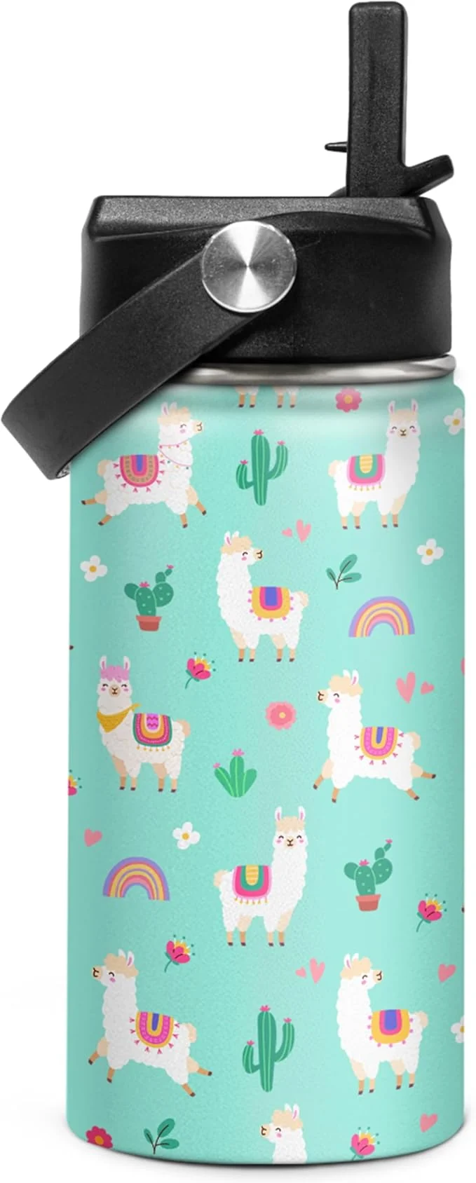 Top-Quality Kids Water Bottle Alpaca Llama Water Bottles 12oz with Straw Insulated Stainless Steel Travel School Tumbler Double Wall Vacuum Cup for Girls KidAbout ThisOverview Proven