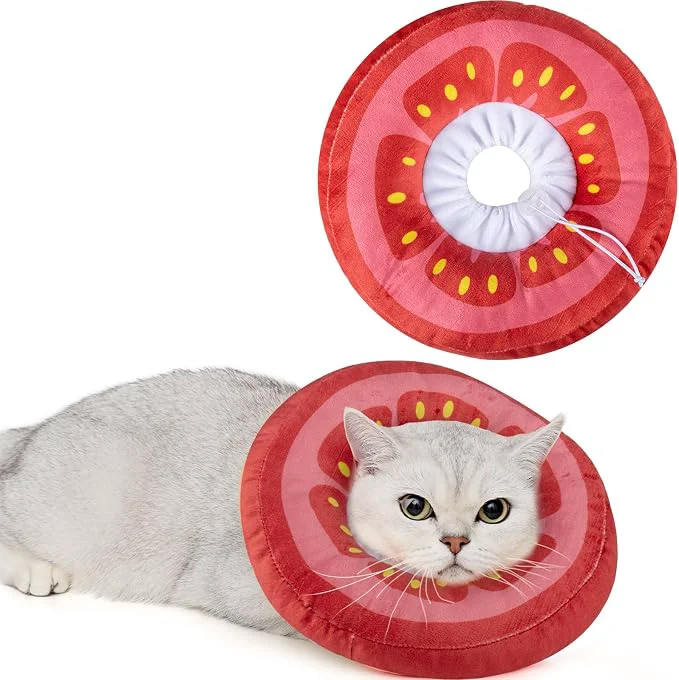 Detailed ANWA Adjustable Cat Cone Collar Soft Cute Cat Donut Collar After Surgery Consistent