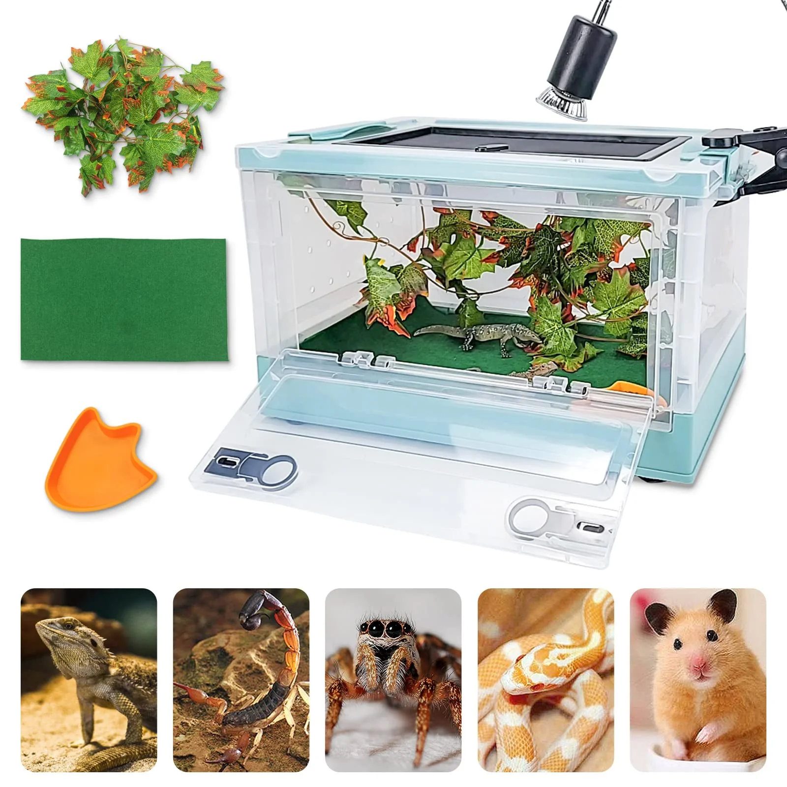 User-Friendly RunDuck Travel Portable Foldable Terrarium Kit for Reptiles – Wheels Heat-Resistant Smart
