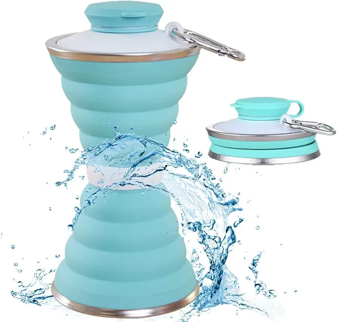 Secure Collapsible Water Bottle Camping Cup With Carabiner Reuseable Silicone Foldable Leak Proof Portable Sports Travel Water Bottles For Outdoor Travel Gym Hiking BPA Cycling Cups with CarabinerAbout ThisOverview Smooth