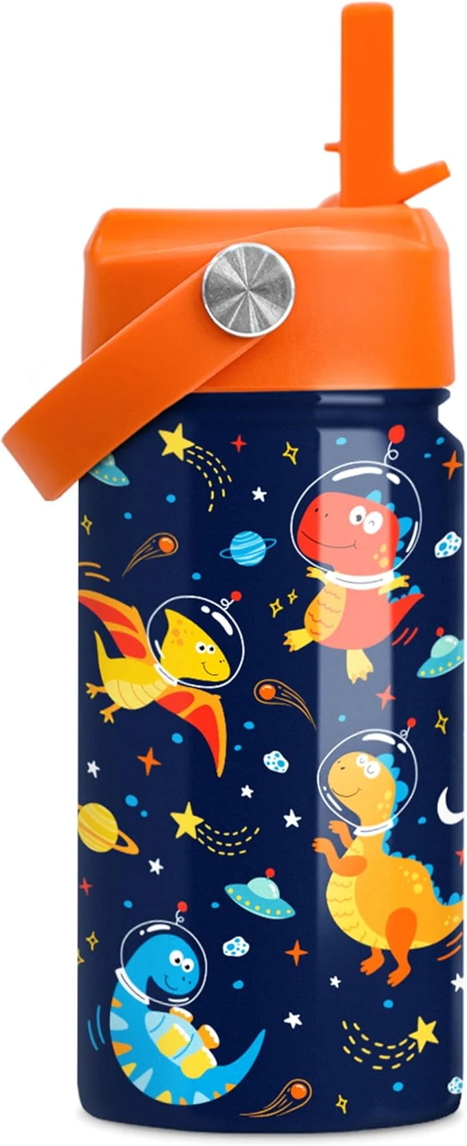Pure Kids Water Bottle with Straw Lid - 12 Oz Insulated Stainless Steel Dinosaur Water Bottles for Kid Boys - Travel Cup for School SportsAbout ThisOverview Casual