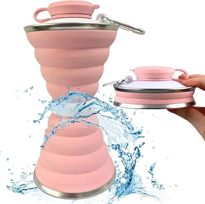 Environmentally Friendly Collapsible Water Bottle Camping Cup With Carabiner Reuseable Silicone Foldable Leak Proof Portable Sports Travel Water Bottles For Outdoor Travel Gym Hiking BPA Cycling Cups with CarabinerAbout ThisOverview Innovative