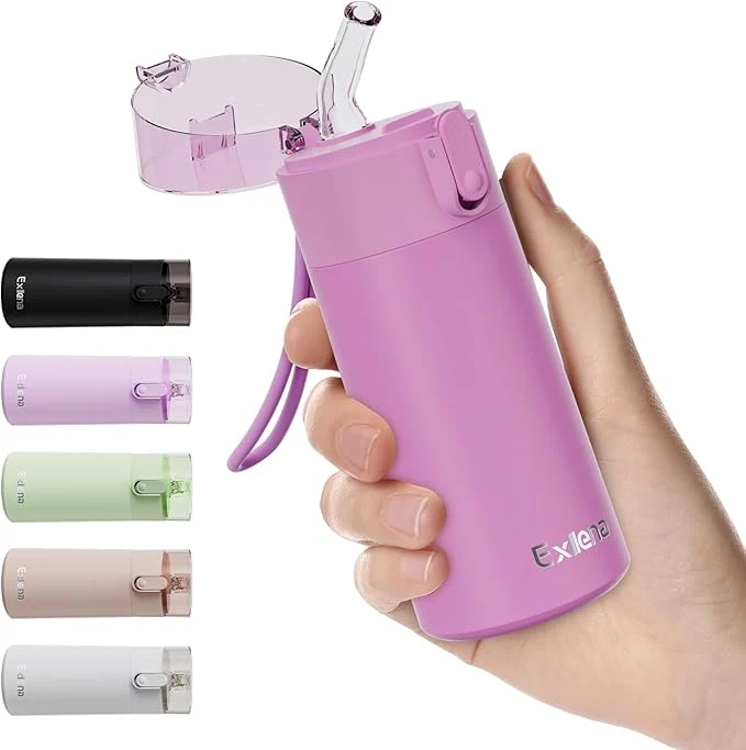 Flexible 5oz Small Water Bottles with Straw Mini Water Bottle with One-Hand Op High-Quality
