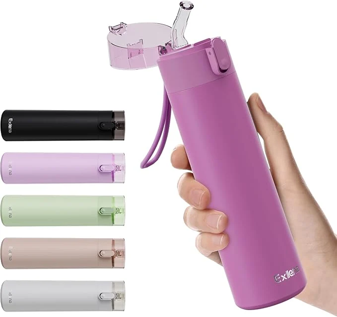 Soft 9oz Small Water Bottles with Straw Mini Water Bottle with One-Hand Op Prestigious