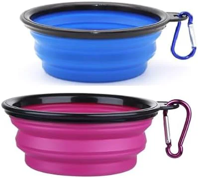 Trusted Collapsible Pet Bowl Set Portable Silicone Travel Food Water Bowls with Carabiner Clip Multi-Color Space-Saving Design for Dogs Cats Purple Blue About ThisOverview Classic